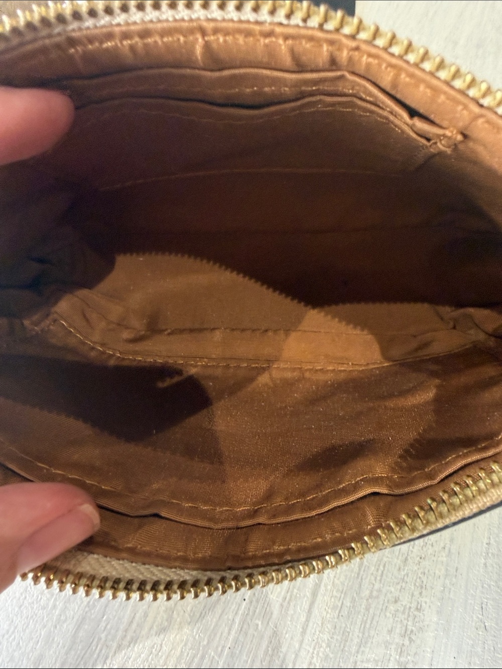 Coach Beige Signature Mini Shoulder Bag with Gold Hardware - Picture 9 of 13